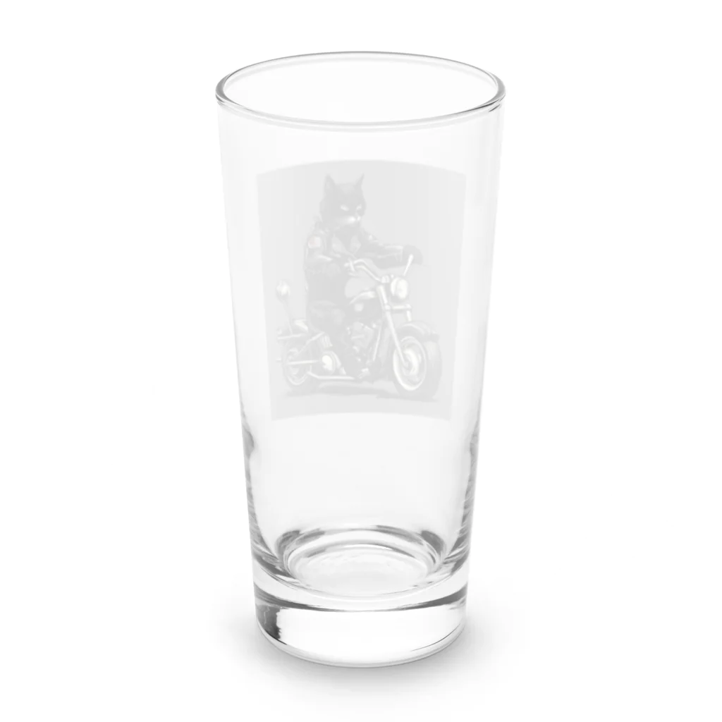 zkunmamaのワイルド黒猫 Long Sized Water Glass :back