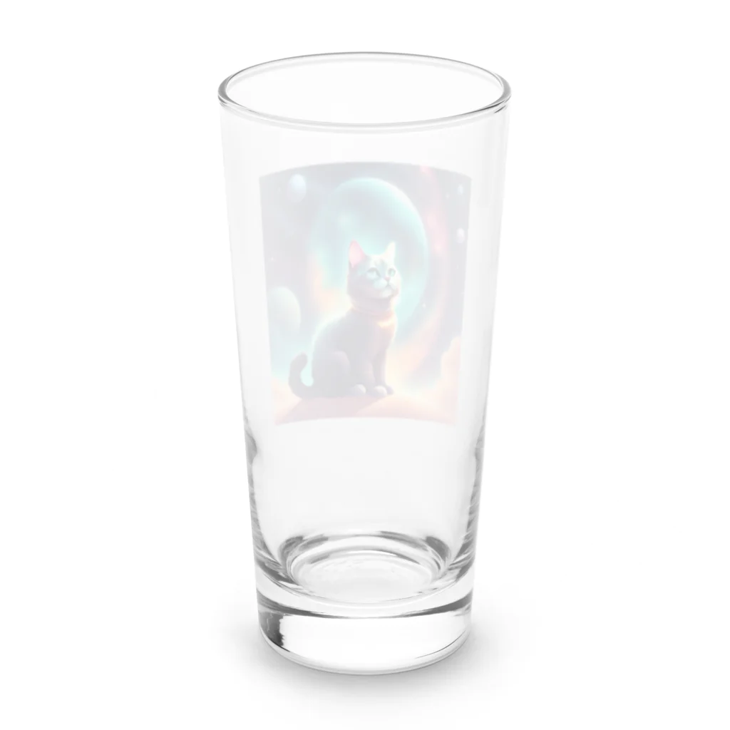 renkanの宇宙に居る猫のイラストグッズ Long Sized Water Glass :back