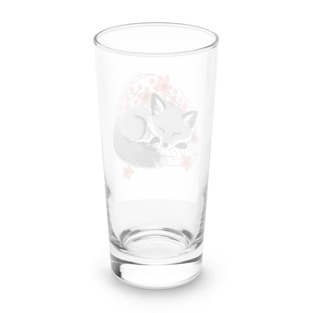Shihiroの桜と銀ぎつね Long Sized Water Glass :back