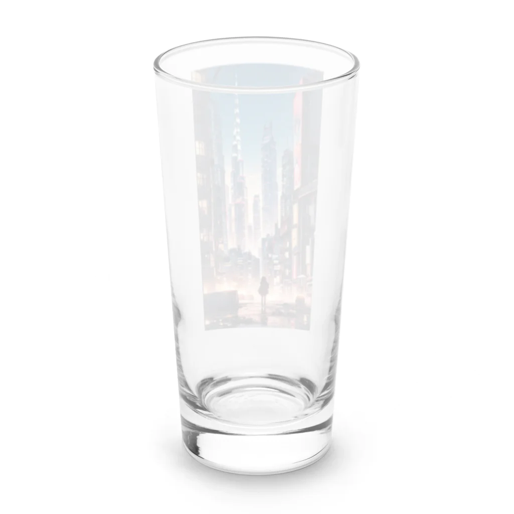 AI職人👨‍🏭のAI「ディストピアに希望の光」 Long Sized Water Glass :back