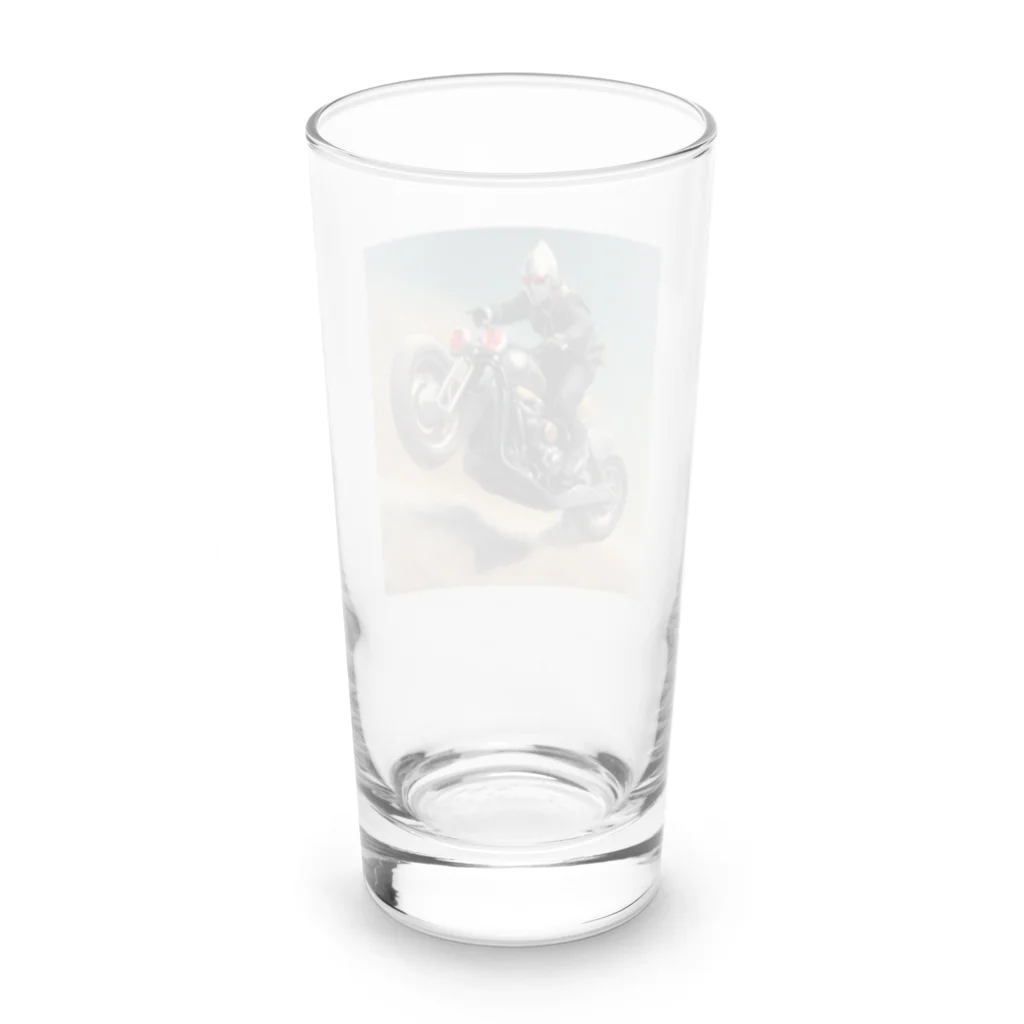 Yamapの仮面のバイク乗り Long Sized Water Glass :back