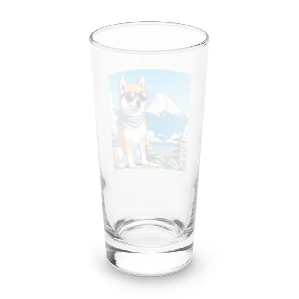 ピヨっこのサングラス犬　【銀次郎】 Long Sized Water Glass :back
