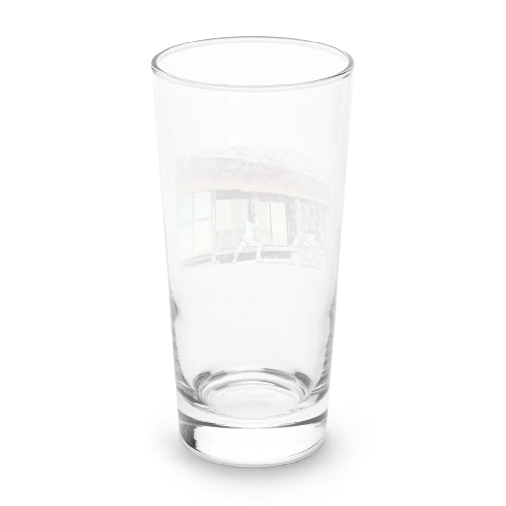 てんてけてんのバイクに威嚇する男 Long Sized Water Glass :back