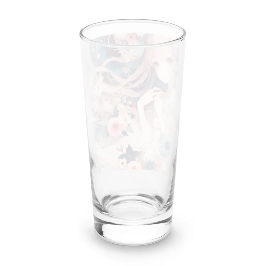 AIと愛とARTのSHOPの花と少女 Long Sized Water Glass :back