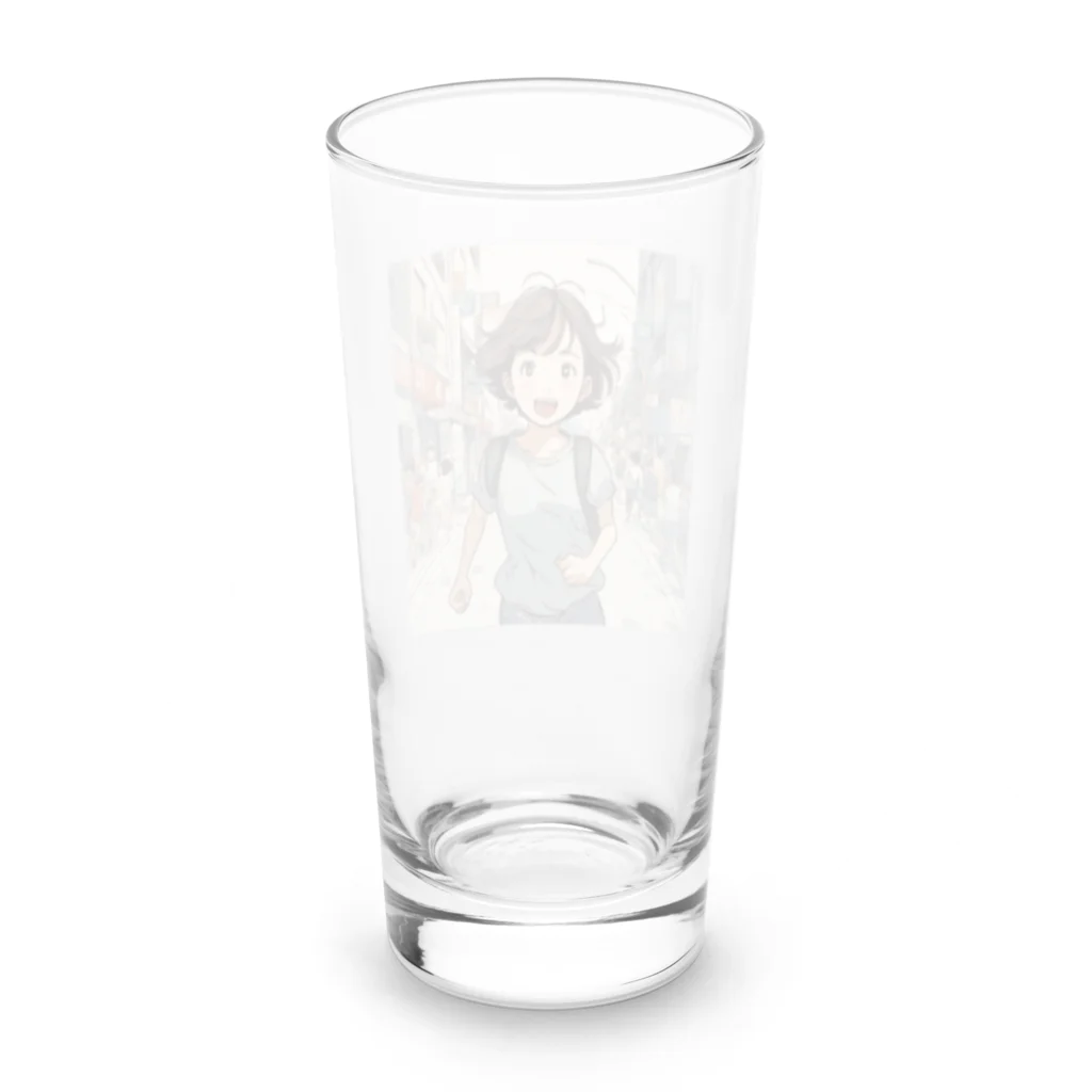 底辺の底辺好きな事を気ままに…。の走る元気な女の子 Long Sized Water Glass :back