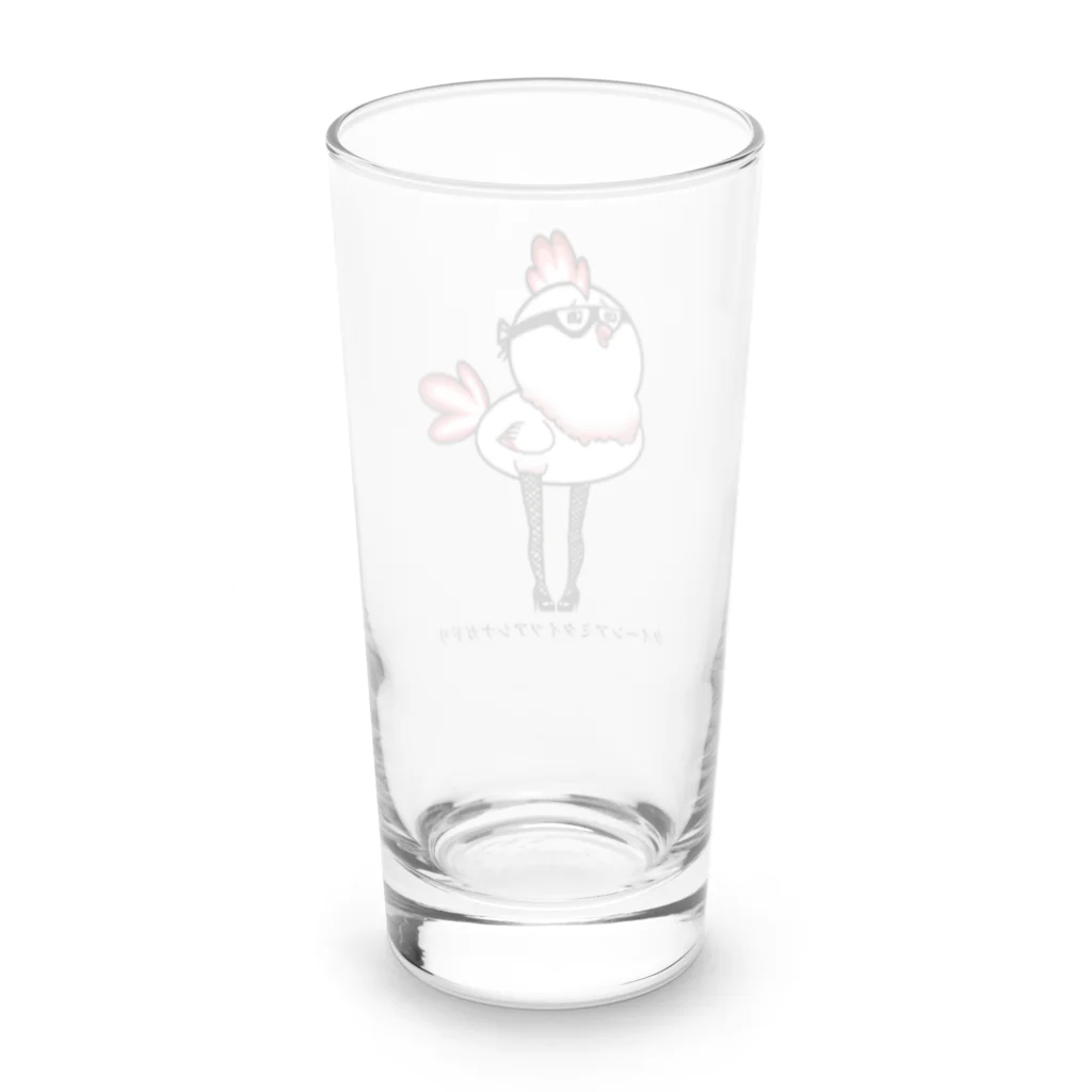 てとしぃのクイーンアミタイツアシナガドリ Long Sized Water Glass :back