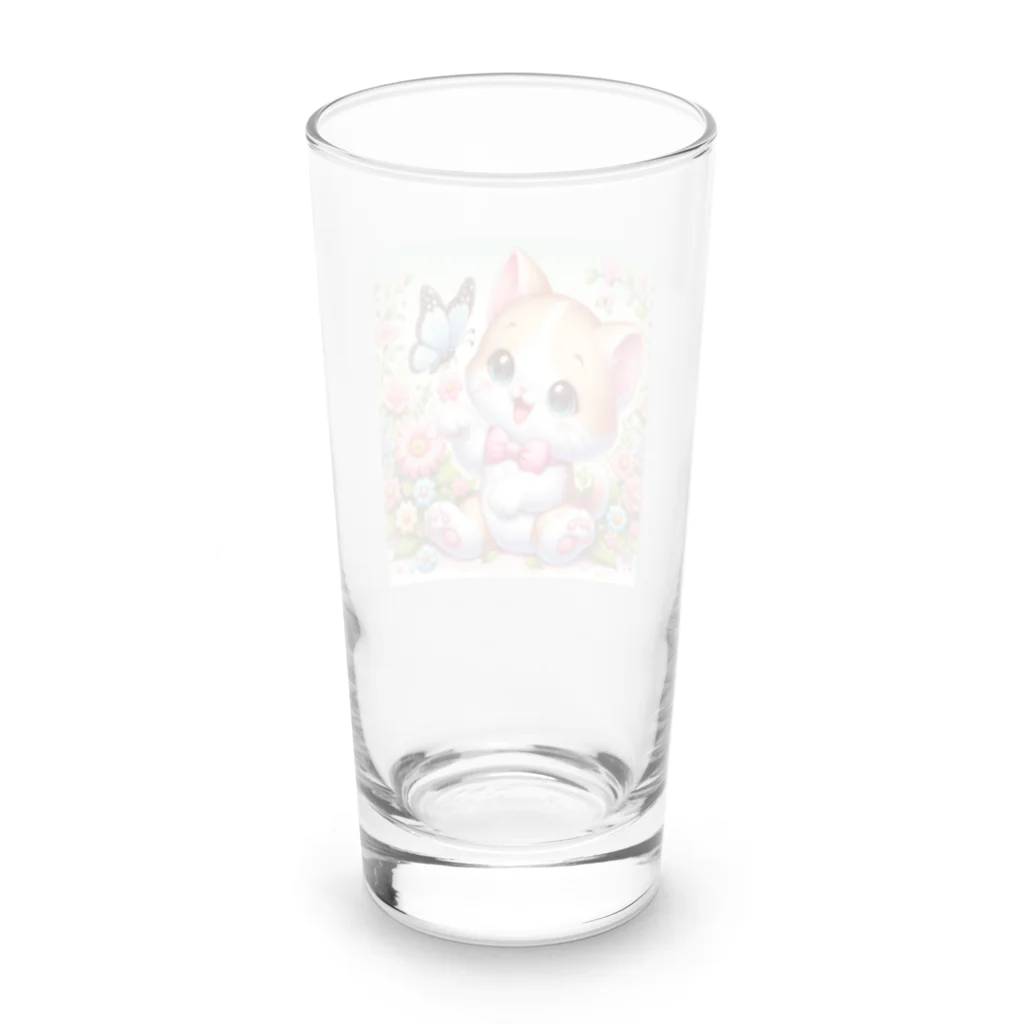 Enigma_Whispererのリボン子猫 Long Sized Water Glass :back