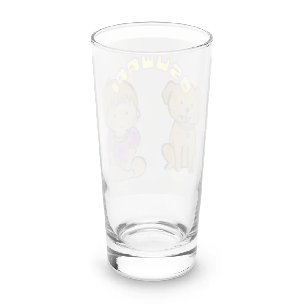 mamitarouの赤ちゃんといっしょ　いぬ　おすわり Long Sized Water Glass :back