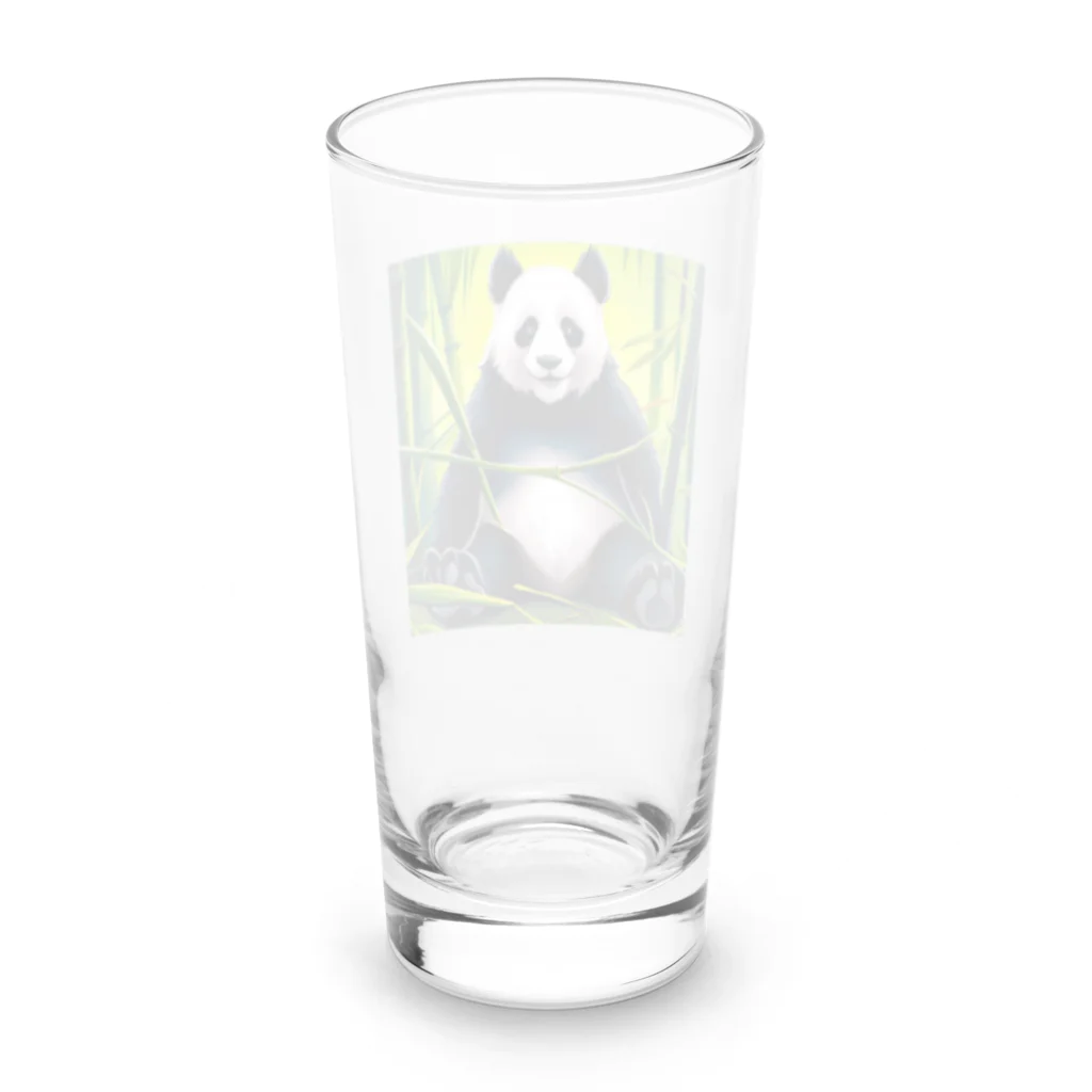 sugimo01の竹やぶで寛いでいるパンダ Long Sized Water Glass :back