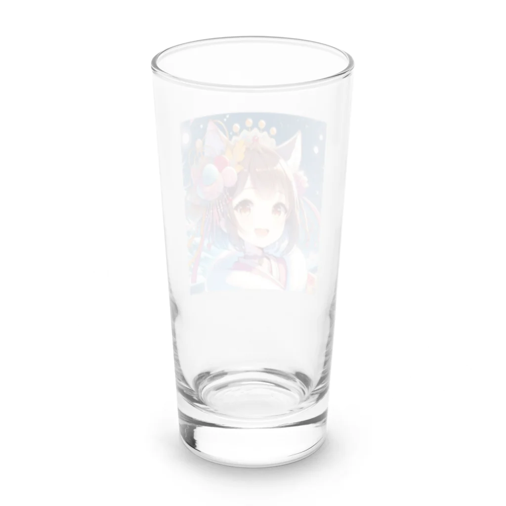 Happy Hub"（ハッピー・ハブ）の猫ギャル振り袖 Long Sized Water Glass :back