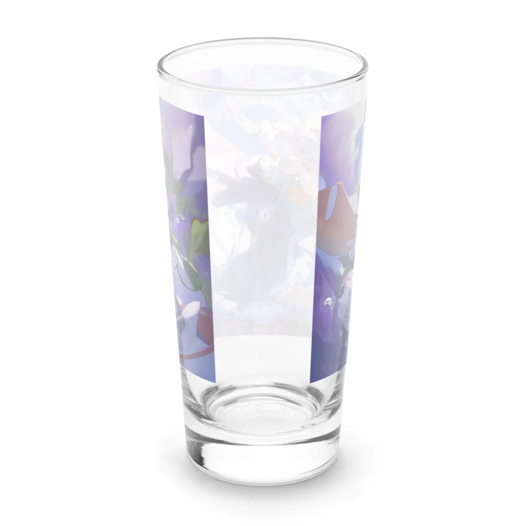 ひつぺん雑貨店の自由気ままな夏の郵便屋さんとペンギンたち Long Sized Water Glass :back