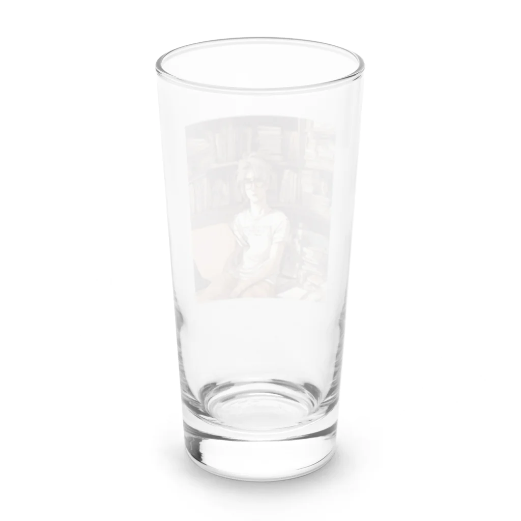 mofu mofu309のイカ墨パスタか天ぷらそばか Long Sized Water Glass :back