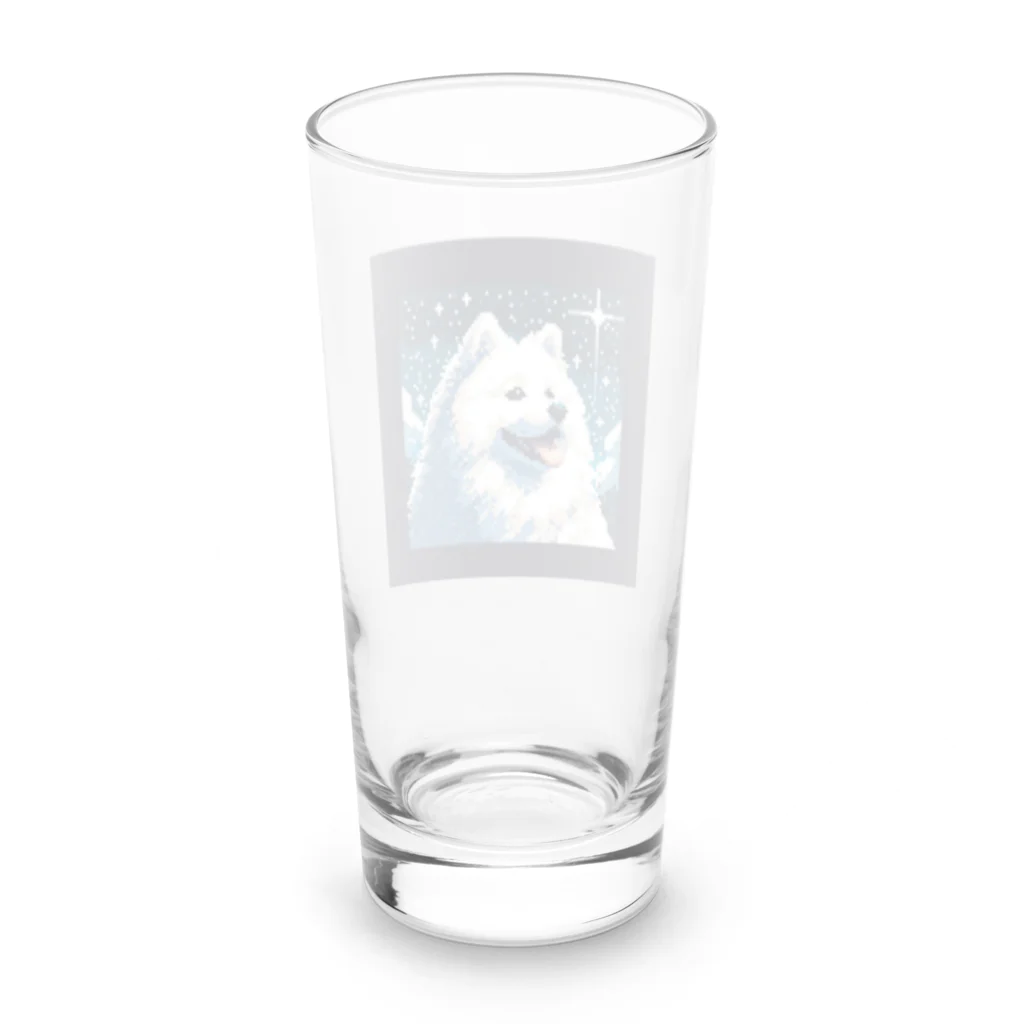 あにどっとの白い犬のドット絵 Long Sized Water Glass :back