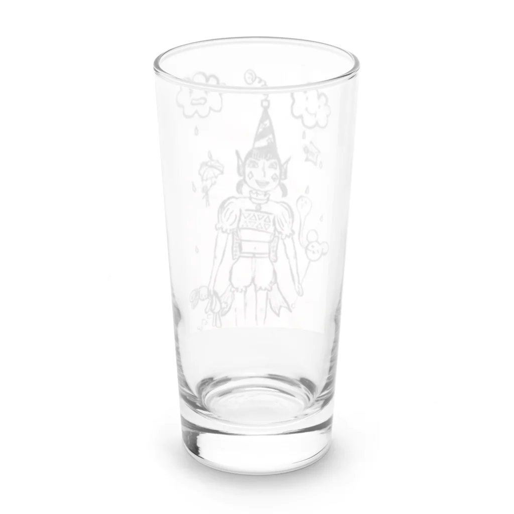 結社黒猫の遊園地のピエロ Long Sized Water Glass :back