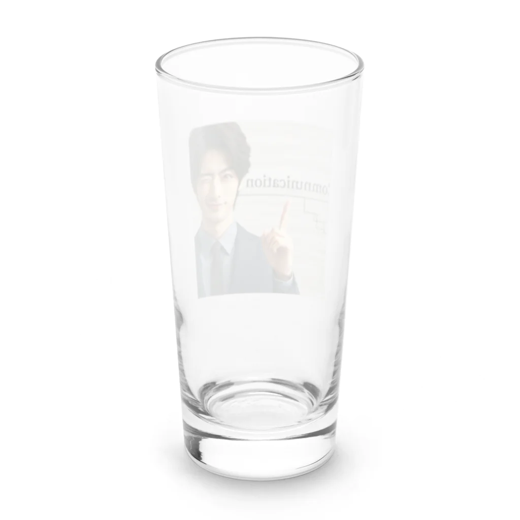 0416artのイケメンサラリーマン Long Sized Water Glass :back