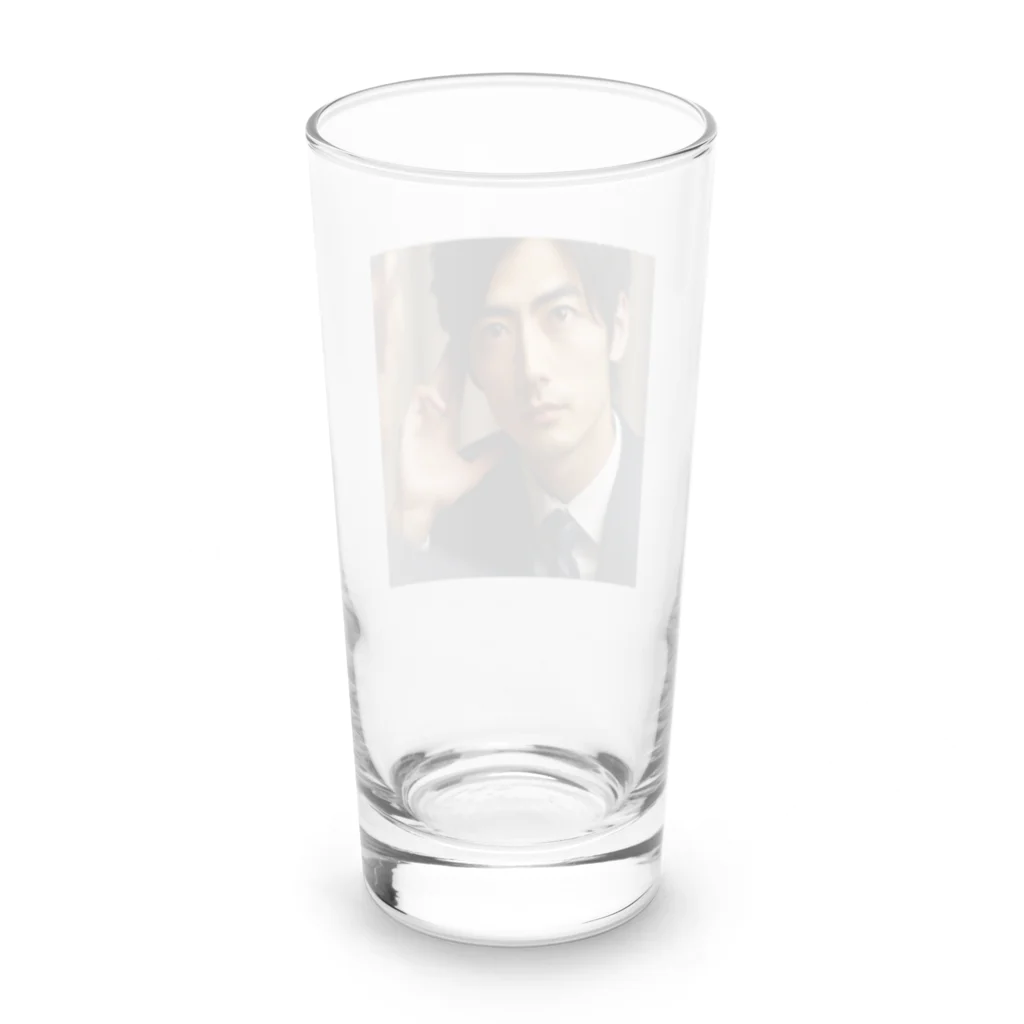 0416artのイケメンサラリーマン Long Sized Water Glass :back