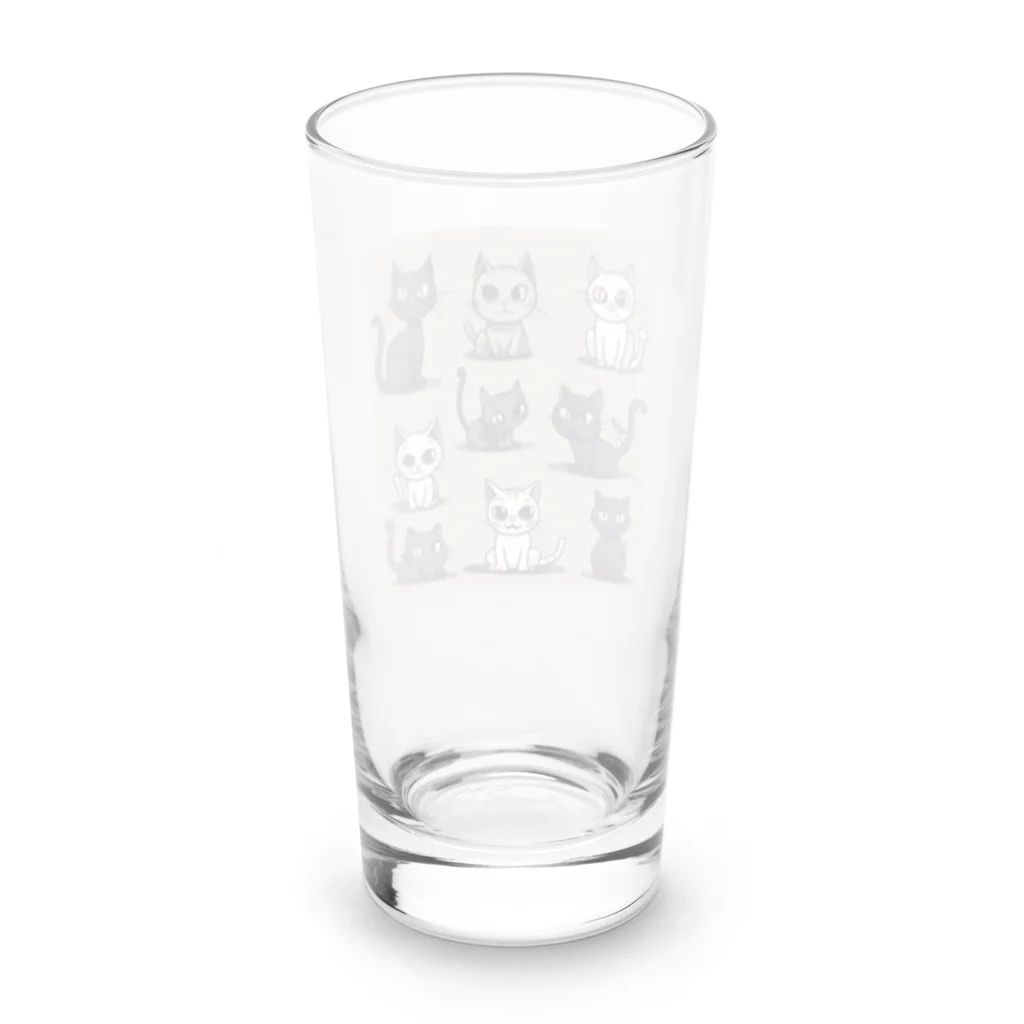 じゅんじゅんの怖かわ猫(複数) Long Sized Water Glass :back