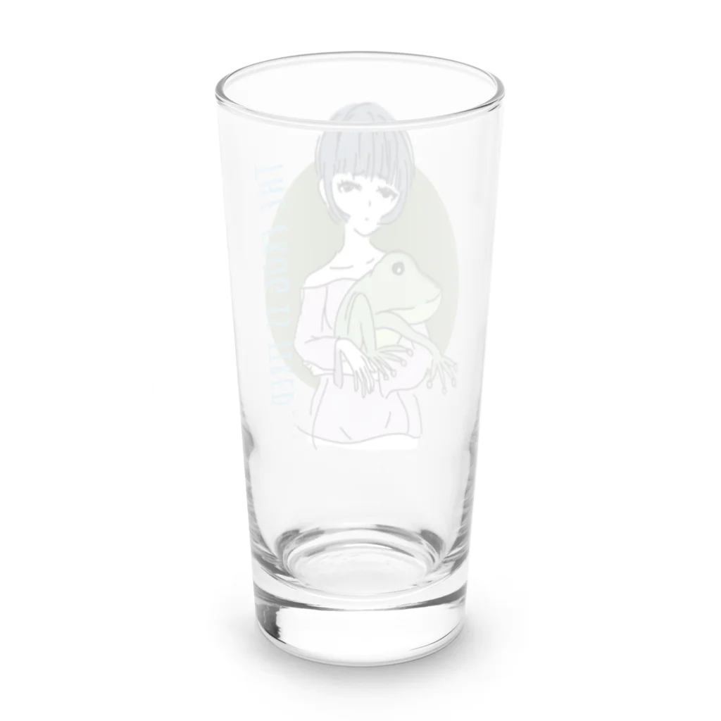 chicodeza by suzuriのカエル好きな女の子 Long Sized Water Glass :back