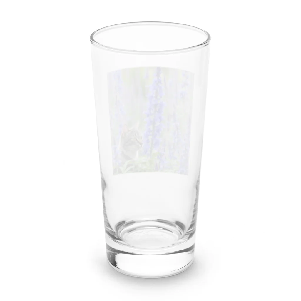 capcat1919のラベンダー猫 Long Sized Water Glass :back