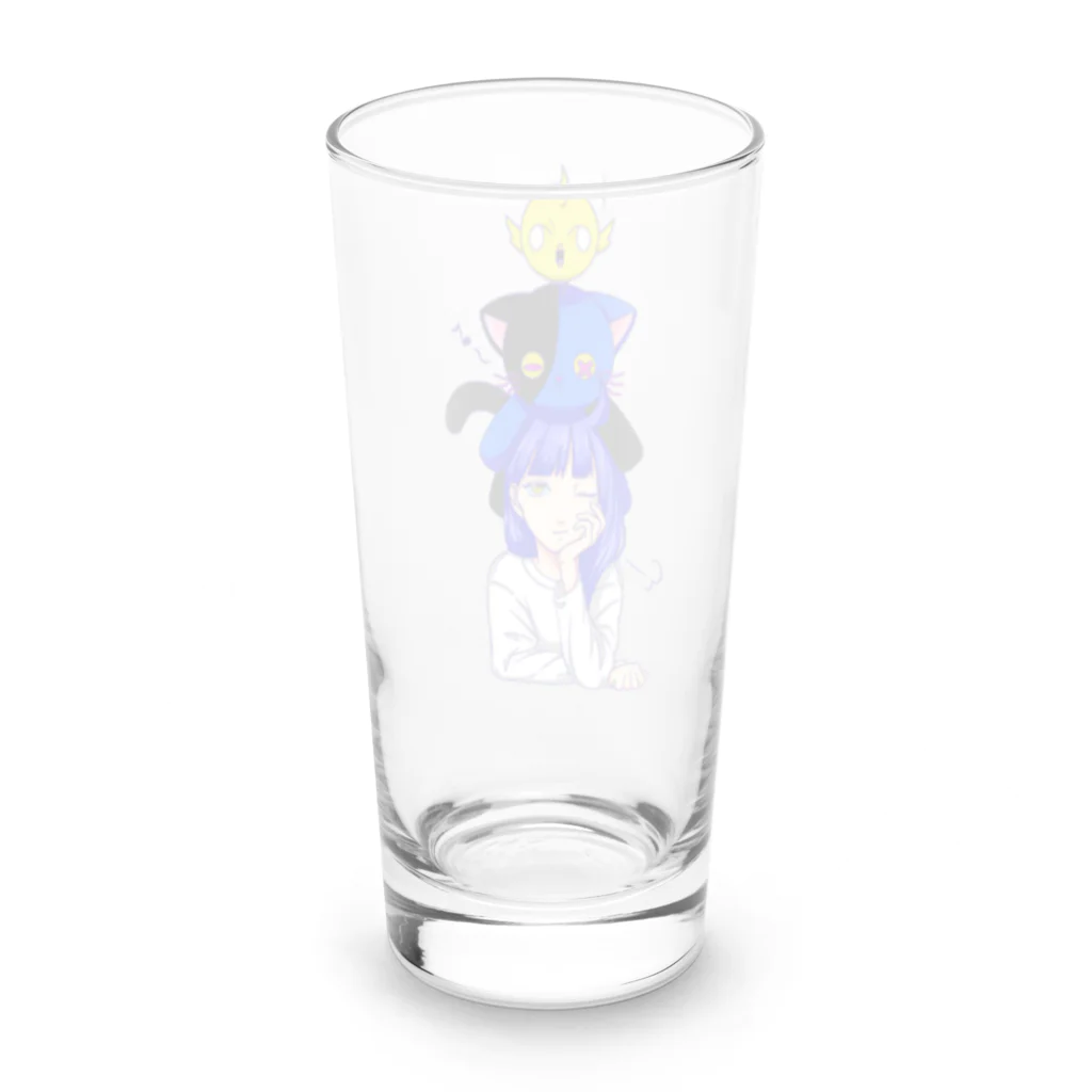 青と猫の青猫タワー Long Sized Water Glass :back