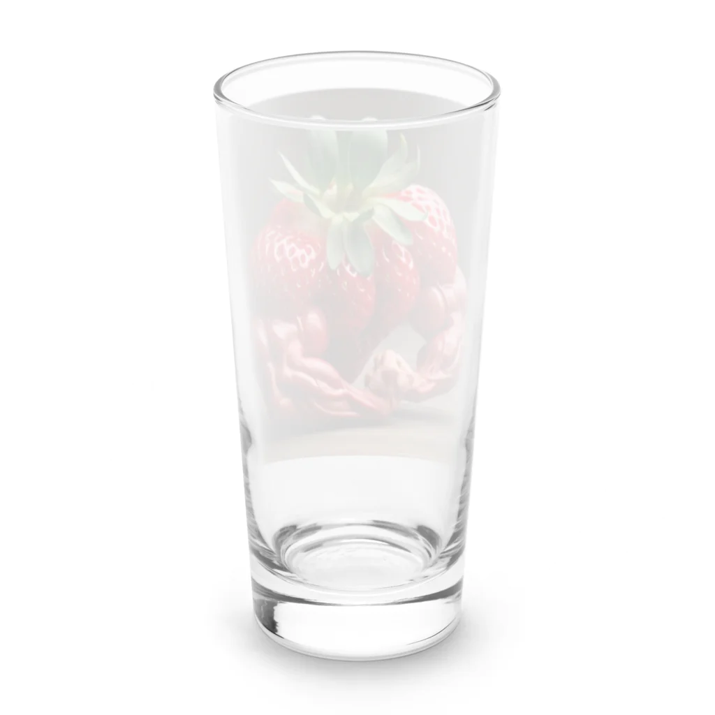 Mukimukiのマッスルストロベリー Long Sized Water Glass :back