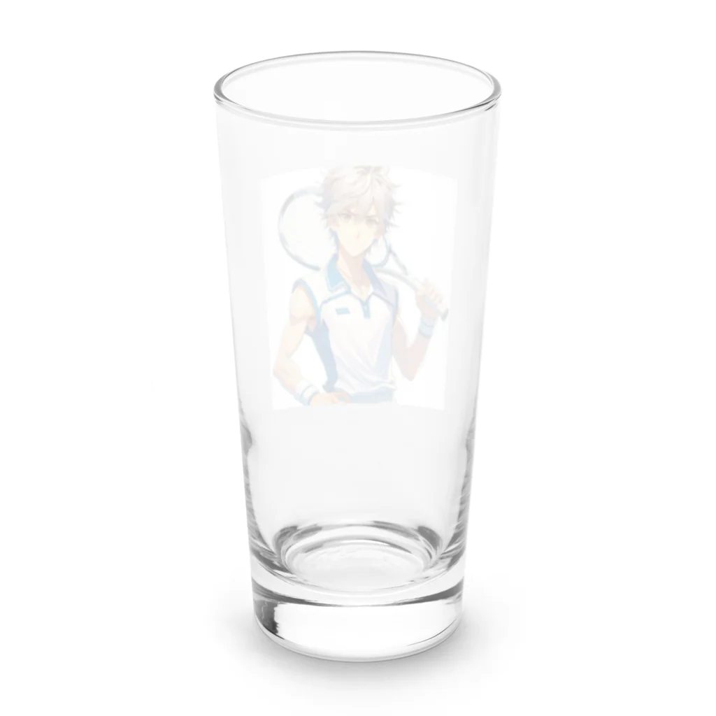 セキネ動画編集者@sun-light-webのテニスプレイヤーTakashiくん Long Sized Water Glass :back