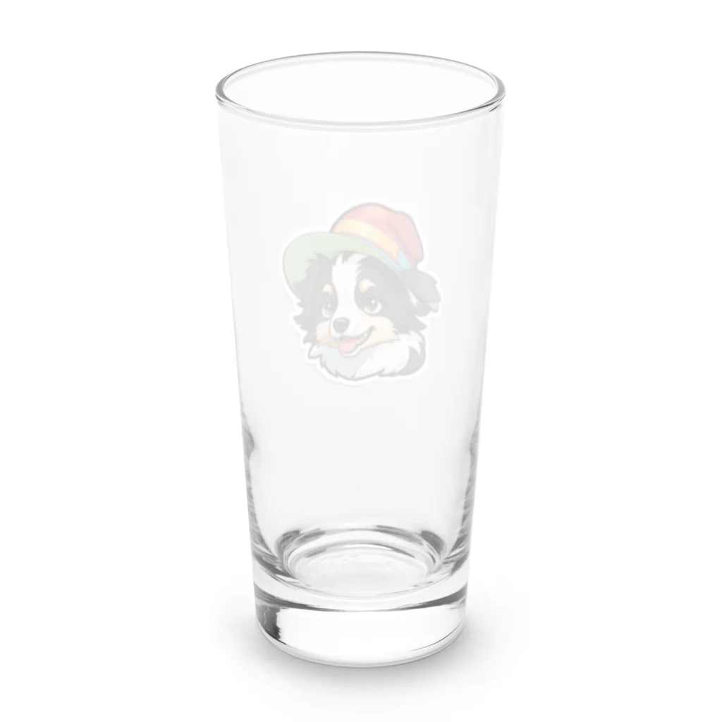 Haku_Arakawaのお帽子のボーダーコリー9 Long Sized Water Glass :back