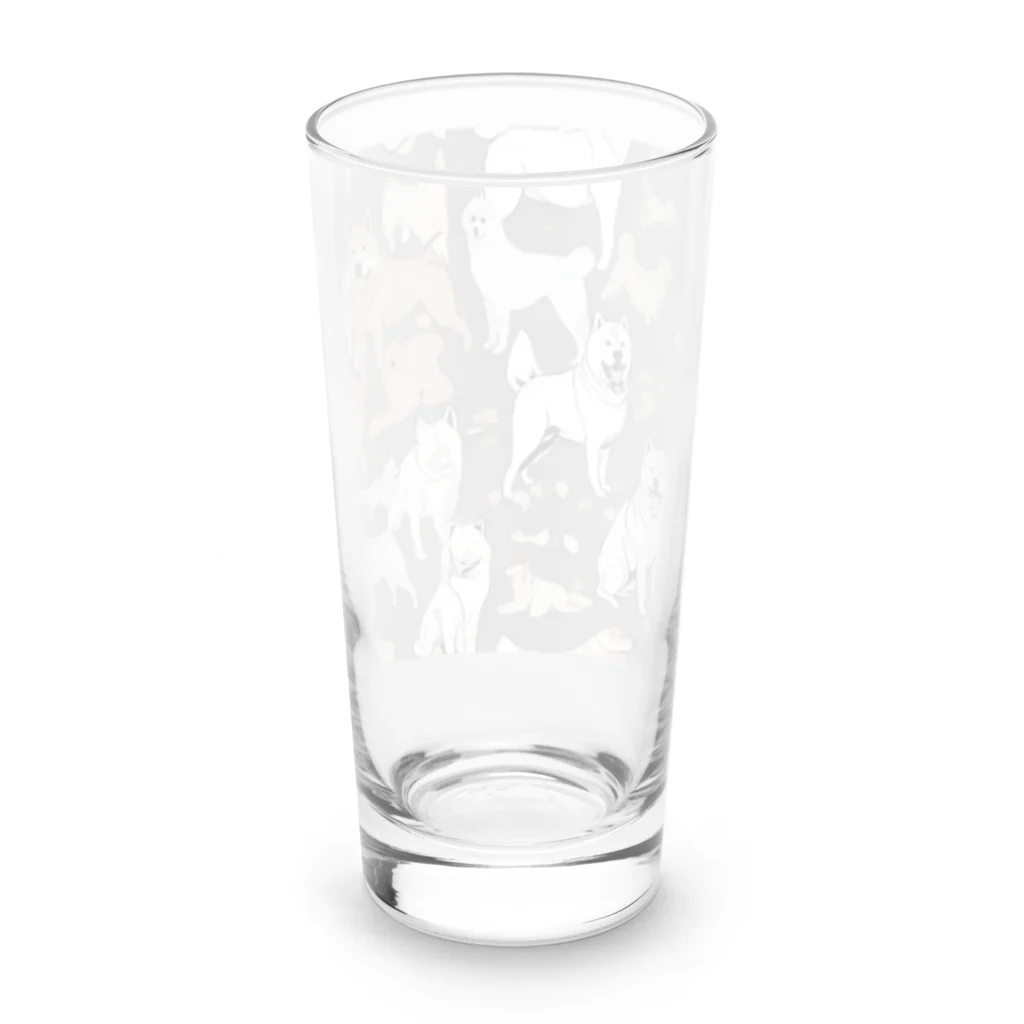 pinetreeの秋田犬３ Long Sized Water Glass :back