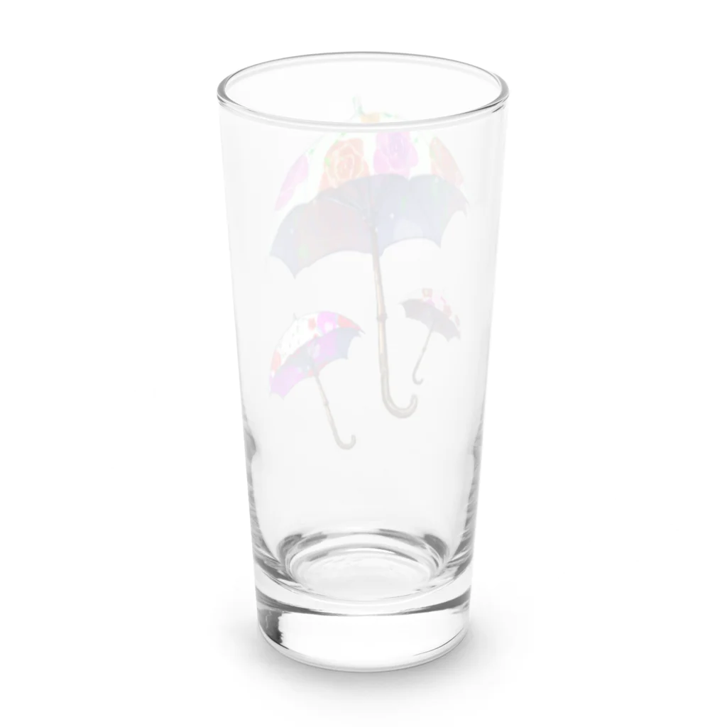 月夜のタツノオトシゴのwalking in the rain Long Sized Water Glass :back