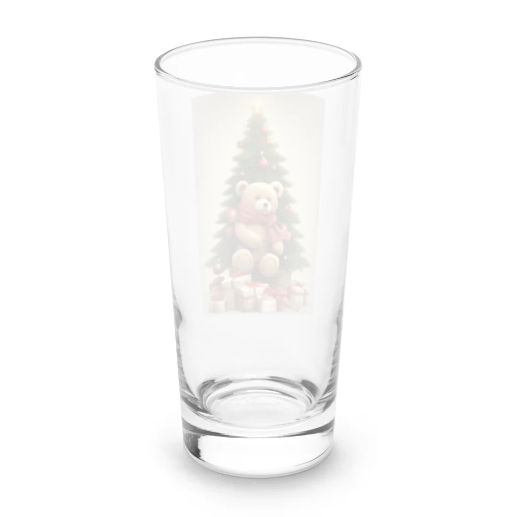 규리shopのクリスマス テディーベアの思い出 Long Sized Water Glass :back