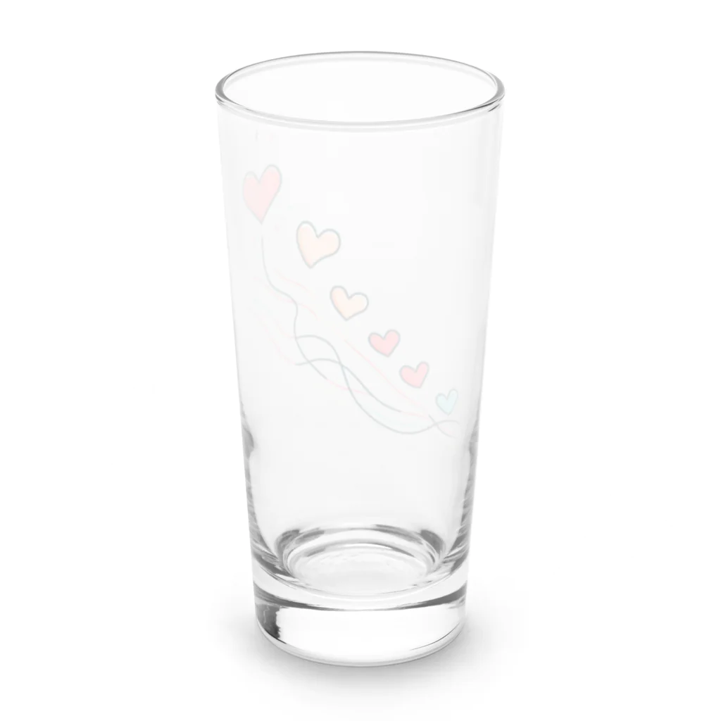 終わらない夢🌈の軽やかに舞うハート🩷 Long Sized Water Glass :back