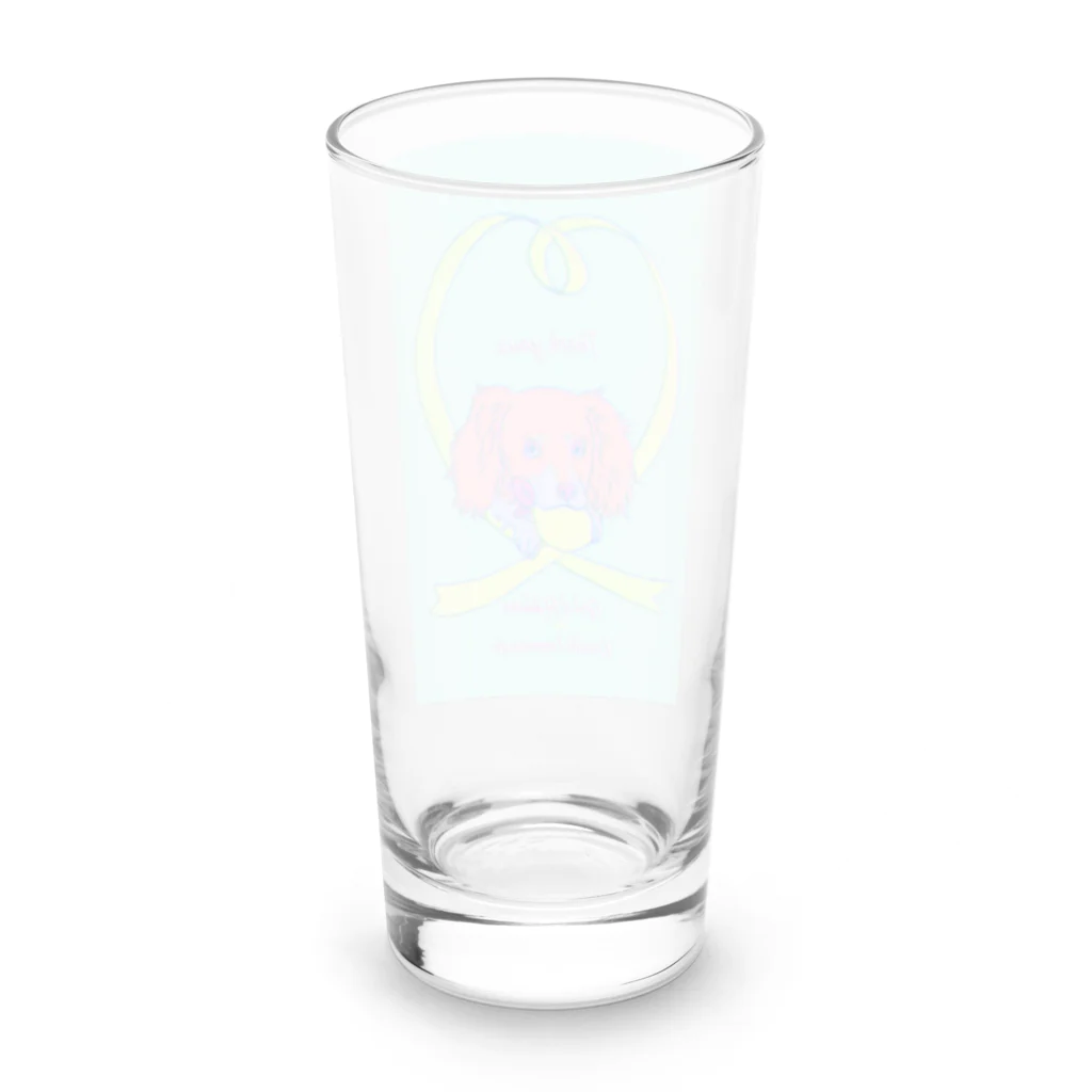 Kaede  lemonadeのダックスとレモンとゴールドリボン Long Sized Water Glass :back