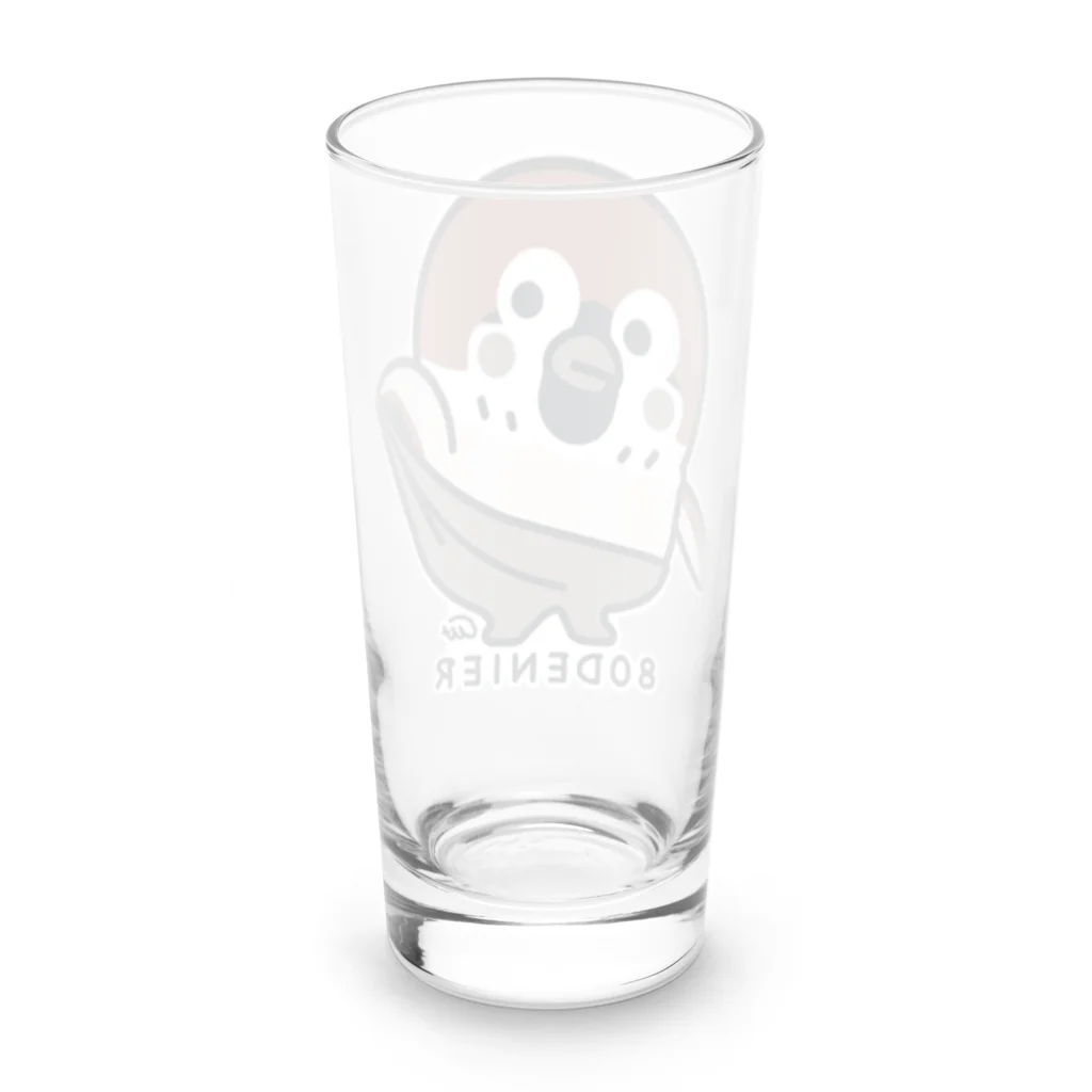 イラスト MONYAAT の履いてる？ 80DENIER タイツを履いたスズメ　大きめ Long Sized Water Glass :back