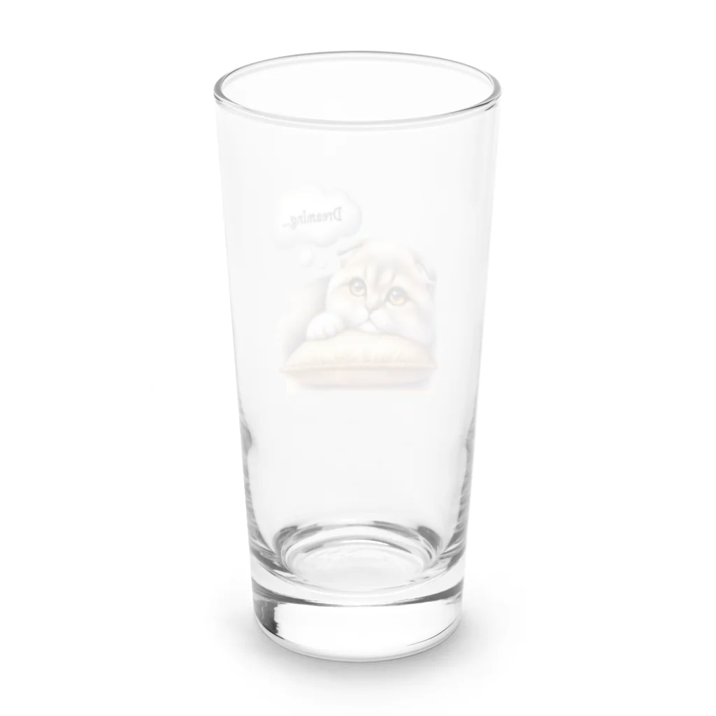 amakanaのまる耳ねこのほっこり時間 Long Sized Water Glass :back