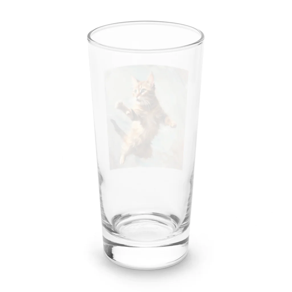 kimagireの跳ねネコ Long Sized Water Glass :back
