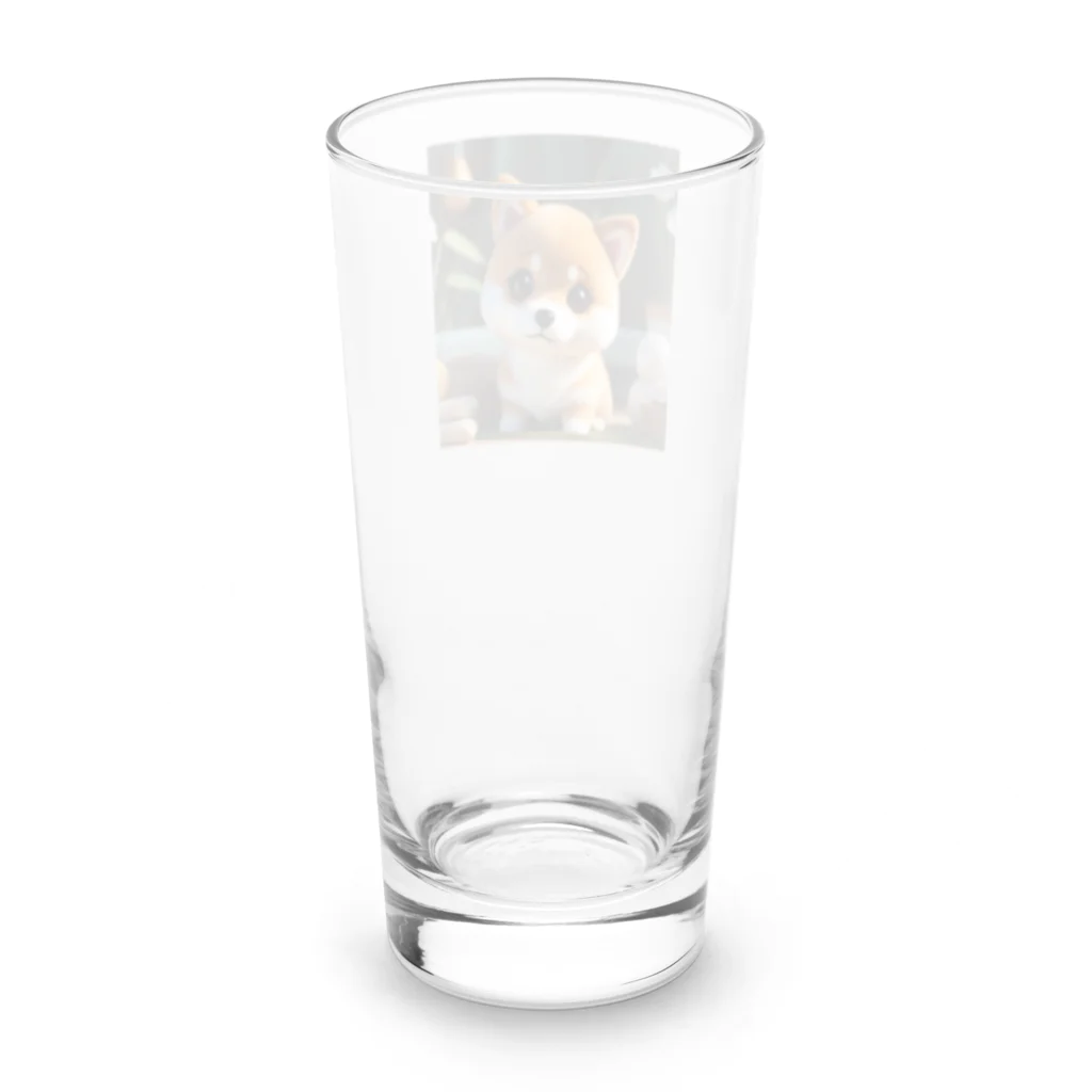 dcgnori／ワンコ画像のうるうる瞳のオムスビ顔の三角芝ちゃん Long Sized Water Glass :back