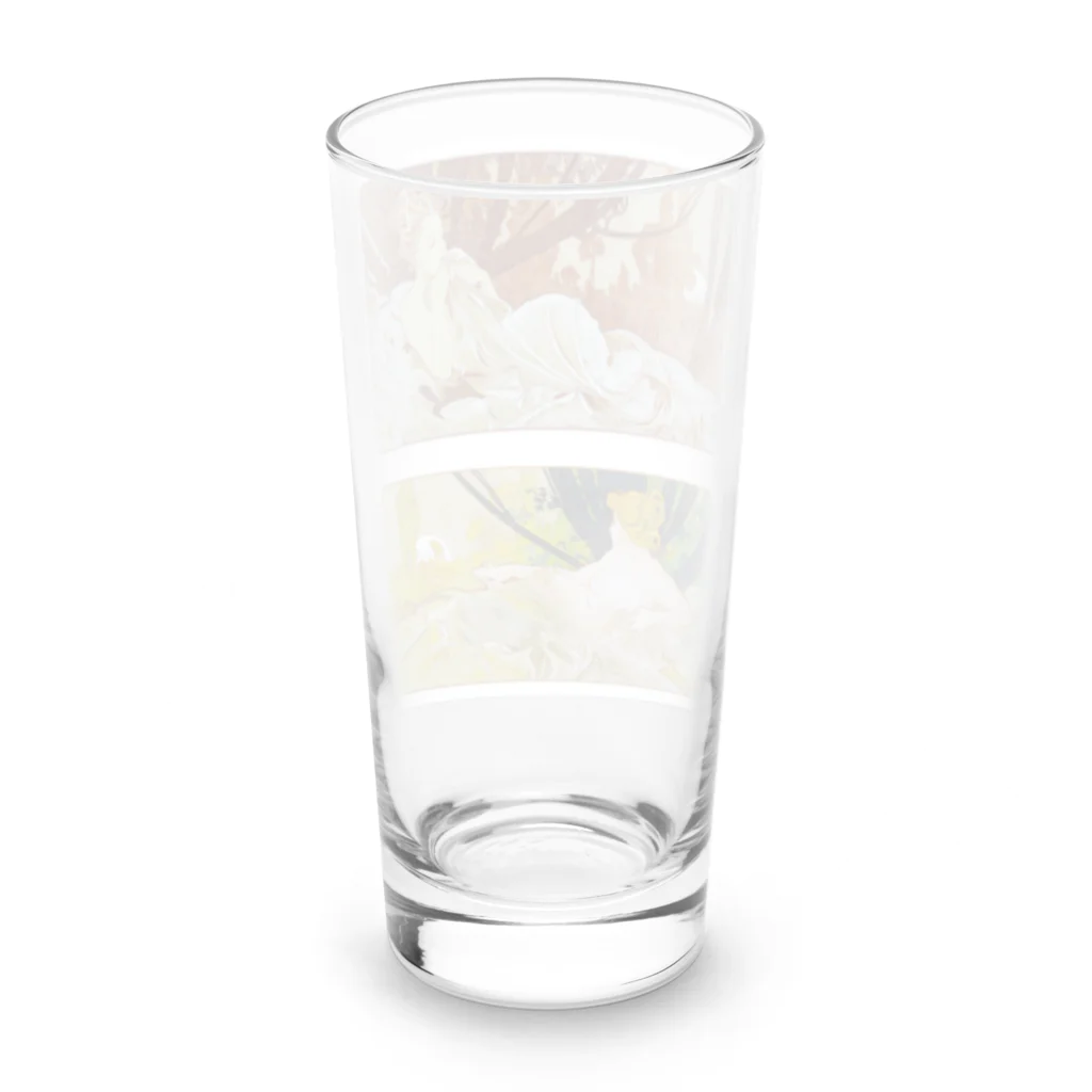 かえる商店の黄昏と曙 by Alfons Mucha Long Sized Water Glass :back