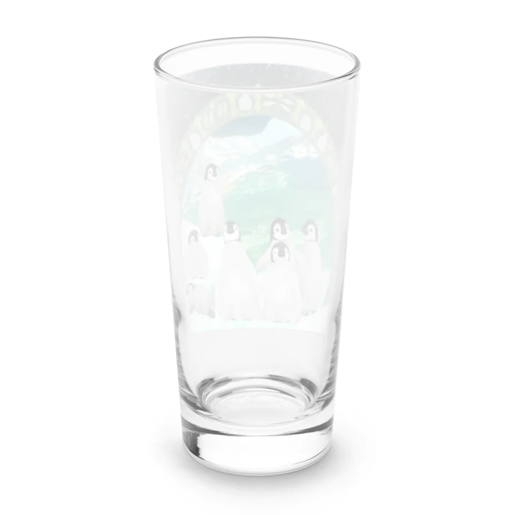 コウテイペンギン至上主義のコウテイペンギンのヒナ　たくさん Long Sized Water Glass :back