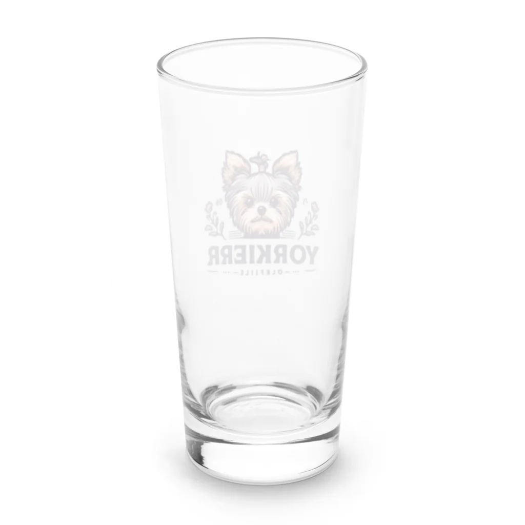 ガオのお店のかわいいヨークシャテリアのロゴ入りグッズ Long Sized Water Glass :back