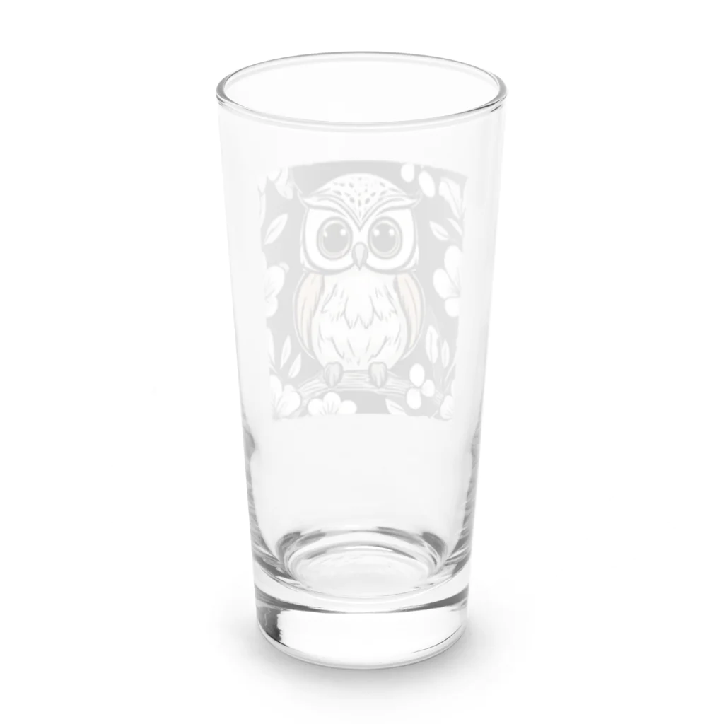 クリエイティブ・キャラバンのフクロウのフクイチロウ Long Sized Water Glass :back