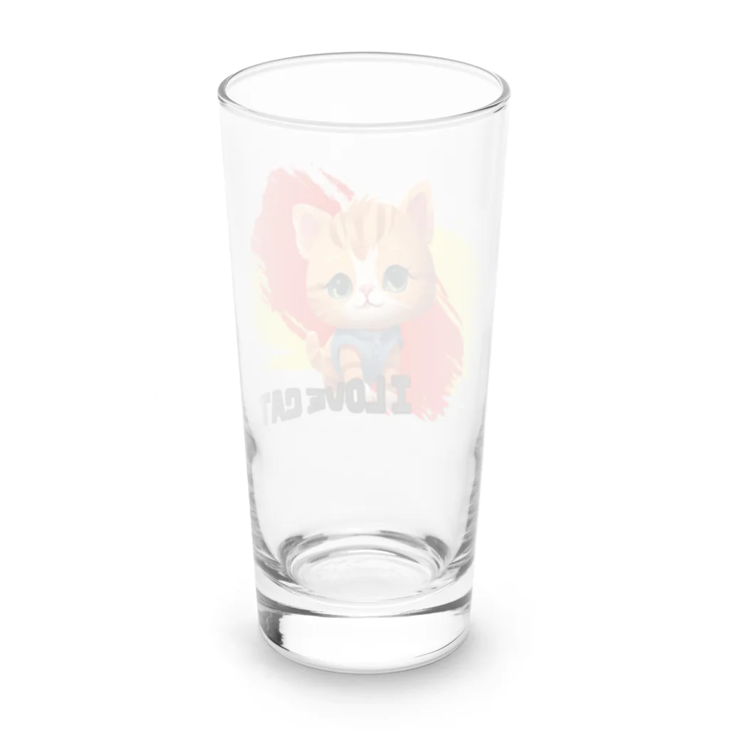 てつくんのお店のI LOVE CAT  by tetsukun オリジナルデザイン Long Sized Water Glass :back