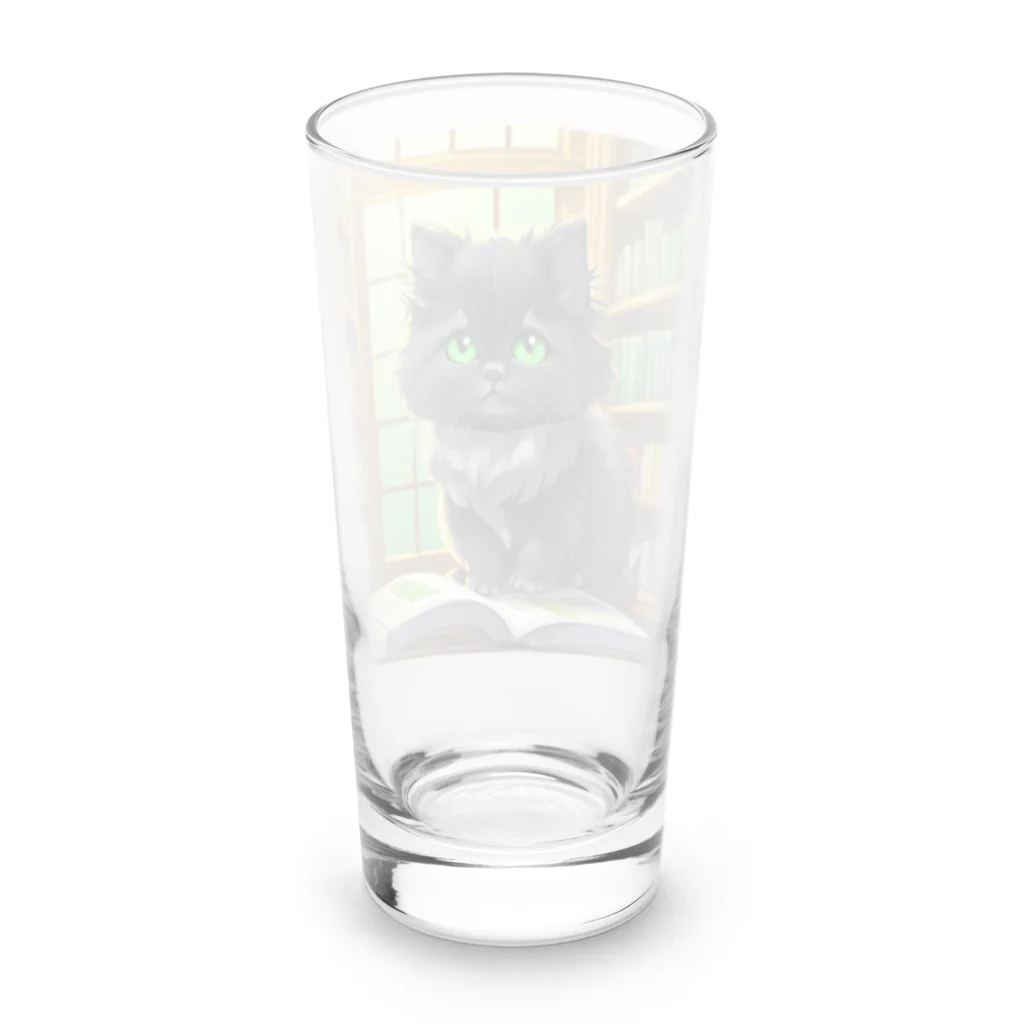 yoiyononakaの図書室の黒猫02 Long Sized Water Glass :back