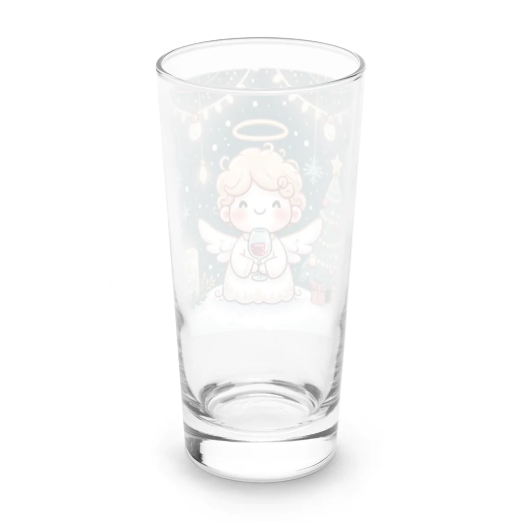 たまき工房の呑(どん)天使のクリスマスデフォルメ Long Sized Water Glass :back