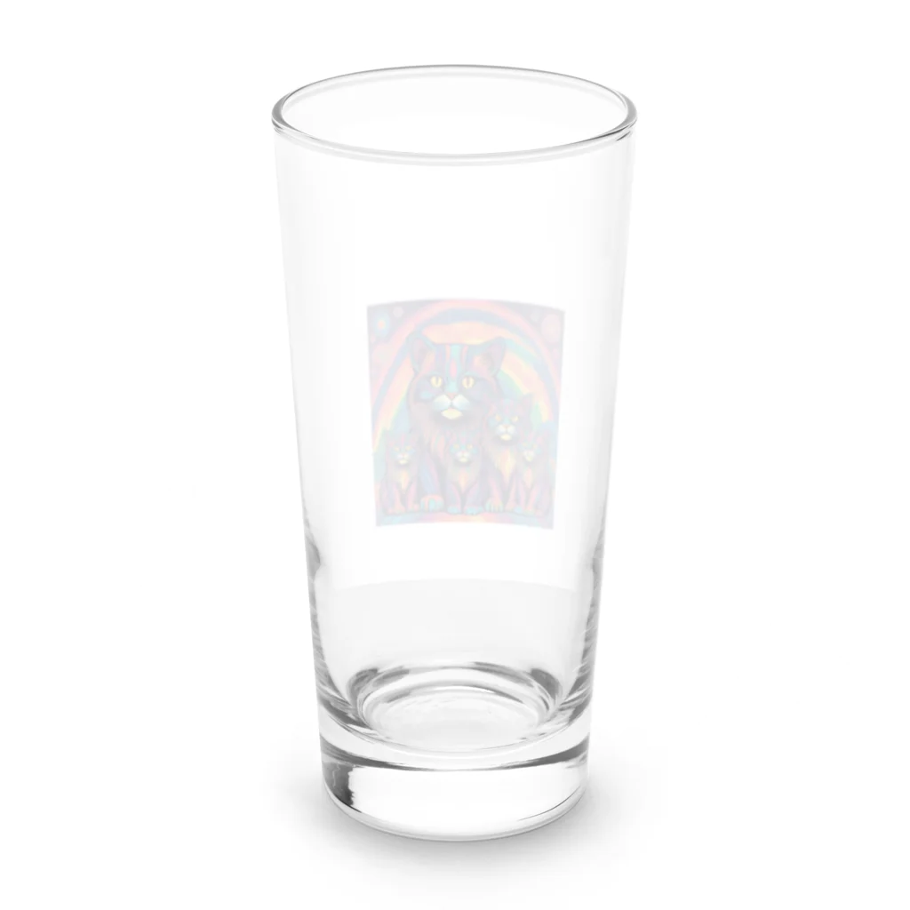 マヌル猫 Manul catのサイケなマヌル家族 Long Sized Water Glass :back