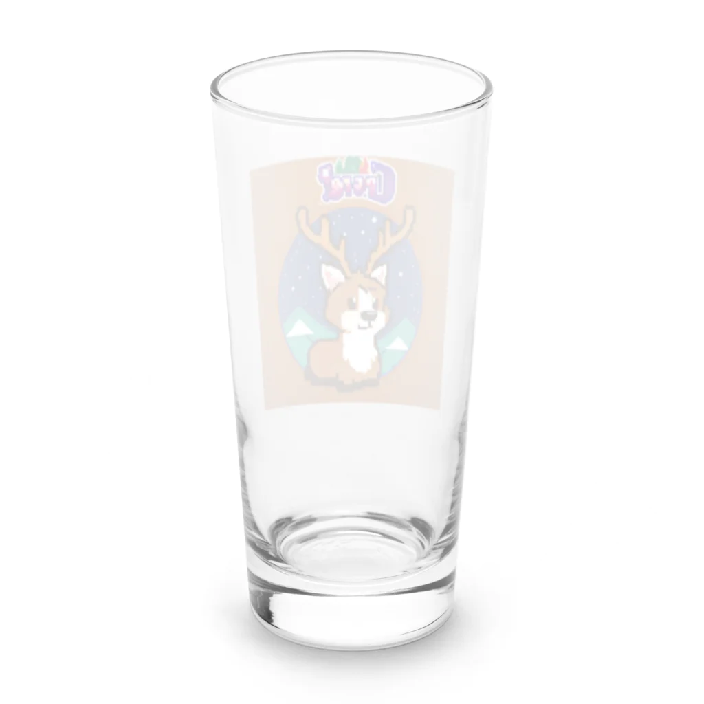 おしゃれなグッズ集のトナカイのドット絵　トナドット Long Sized Water Glass :back