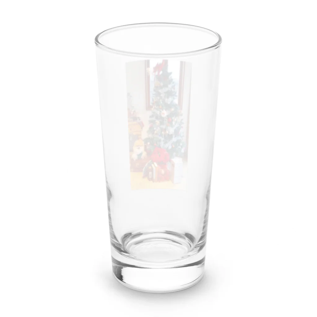 3pomeranian-leo-house　グッズショップのMerry Christmas　pomeranian Long Sized Water Glass :back