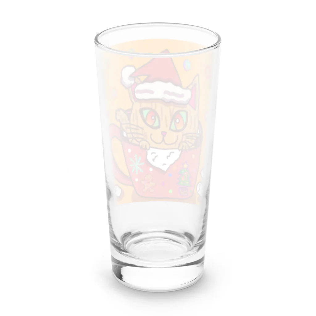 MAのクリスマスにゃんこ Long Sized Water Glass :back