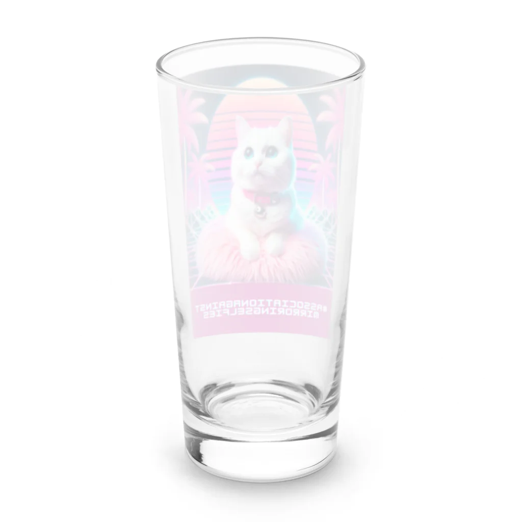 Association Against Mirroring SelfiesのSynthwave_cats Long Sized Water Glass :back