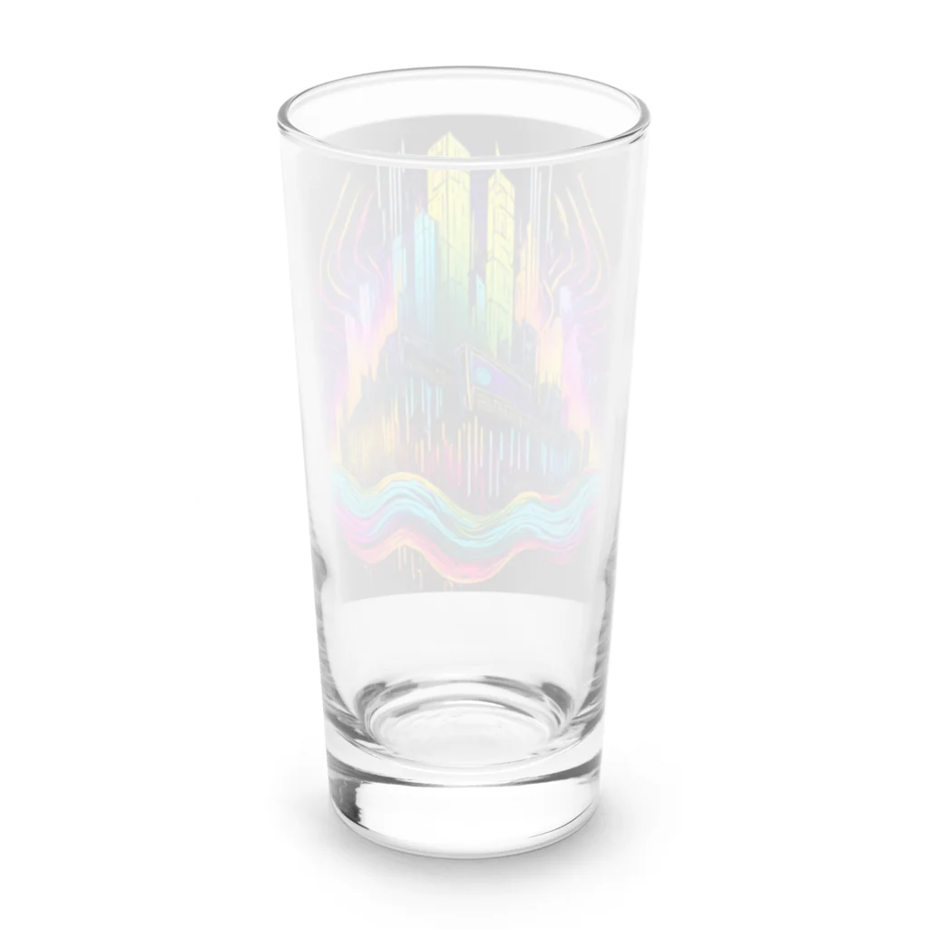 のんびりアート工房のサイバーパンク都市 Long Sized Water Glass :back