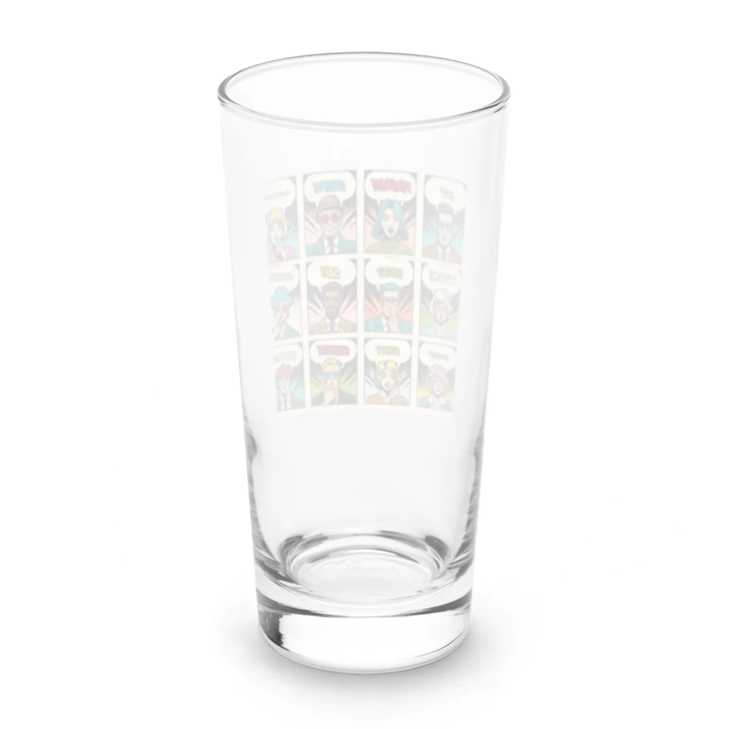 minishokoのアメコミ風コラージュ Long Sized Water Glass :back